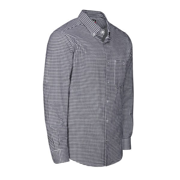 Bulwark FR Flex Knit Button Down Shirt in Navy Check